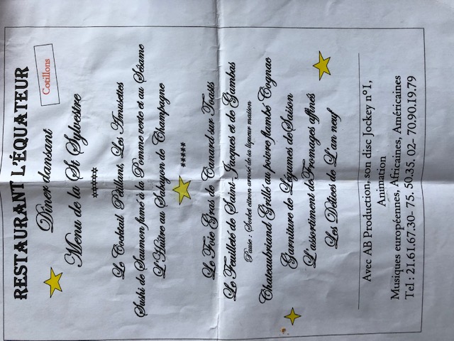 Menu de 2009