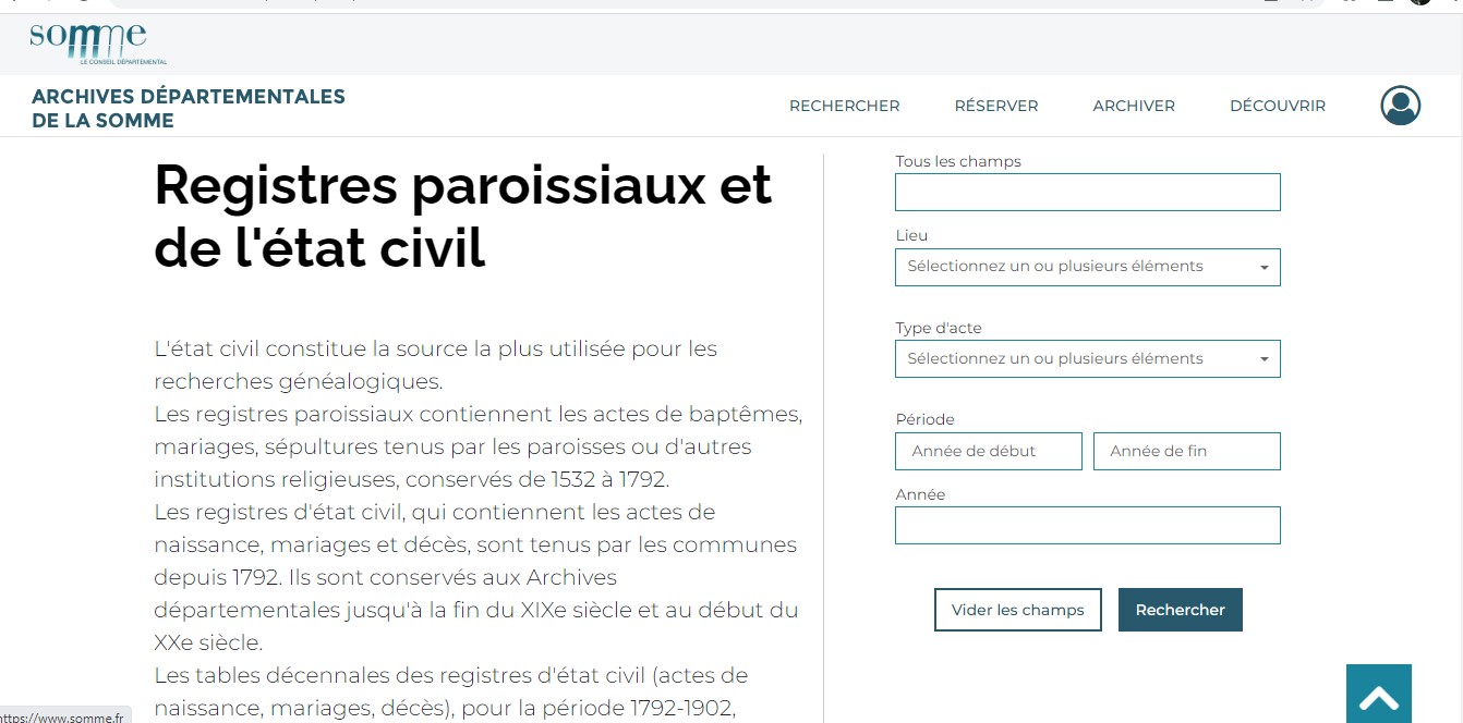 Site Archives de la Somme
